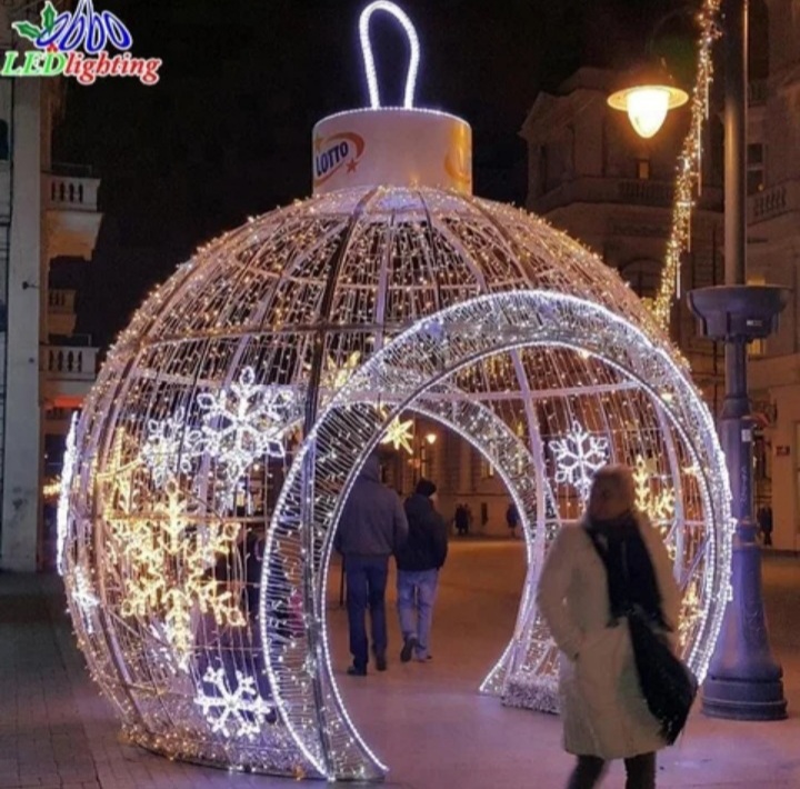 Noël grand extérieur led sphère imperméable à l’eau boule lumière, extérieur suspendu boules 