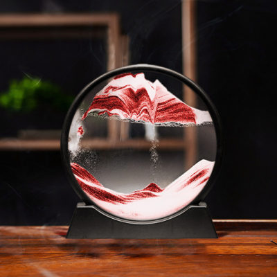 Moving Sand Art Picture Round Glass