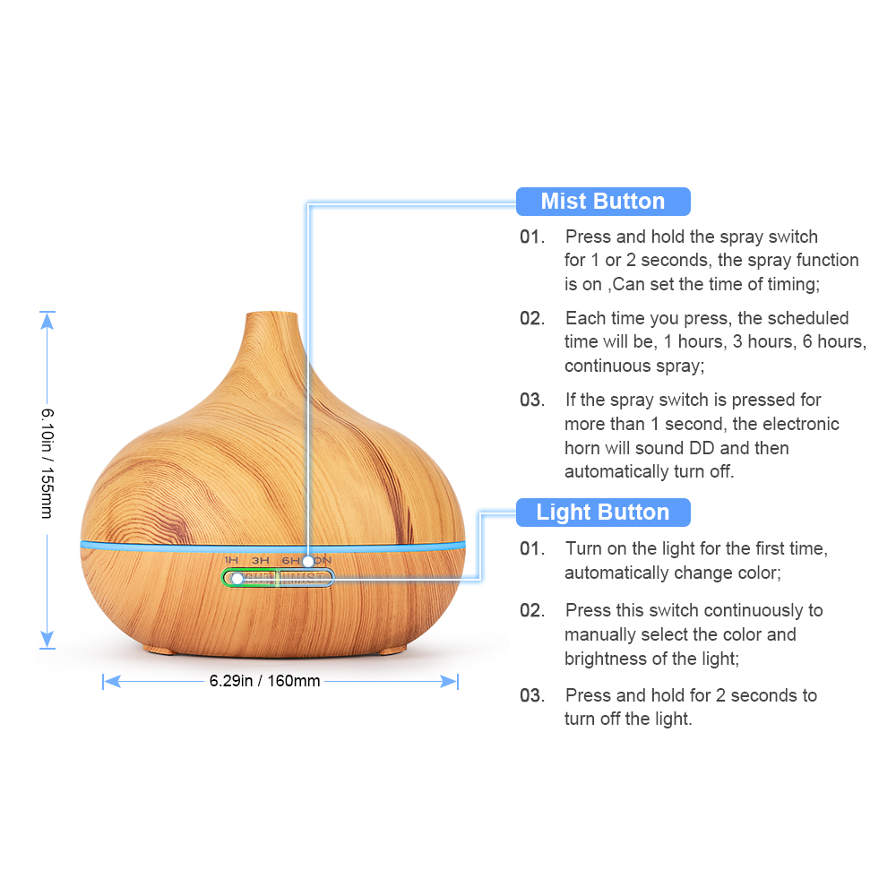 Light Ultrasonic Aroma Diffuser – Image 3